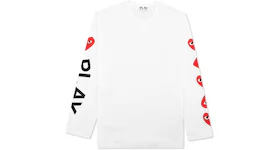 Comme des Garcons Play Red Multi Heart L/S T-shirt White