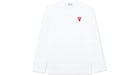 T-shirt Comme des Garçons Play Rouge Coeur Empilé L/S Blanc