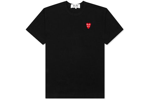 Comme des Garcons Play Red Stacked Heart T-shirt Black US