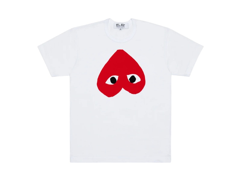Pre-owned Comme Des Garçons Play Reverse Heart Logo T-shirt In White/red In Multi