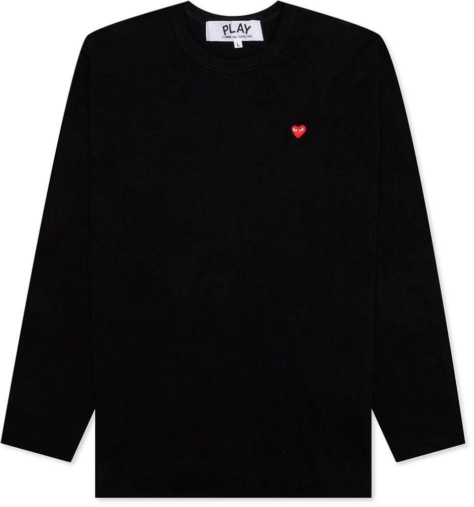 Comme des Garcons Play Small Red Heart L/S T-shirt Black Men's - US