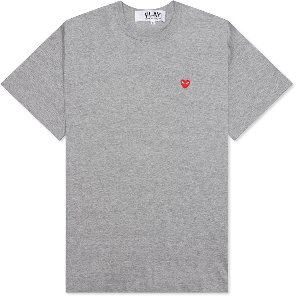 Comme des Garcons Play Small Red Heart T-shirt Grey Men's - US