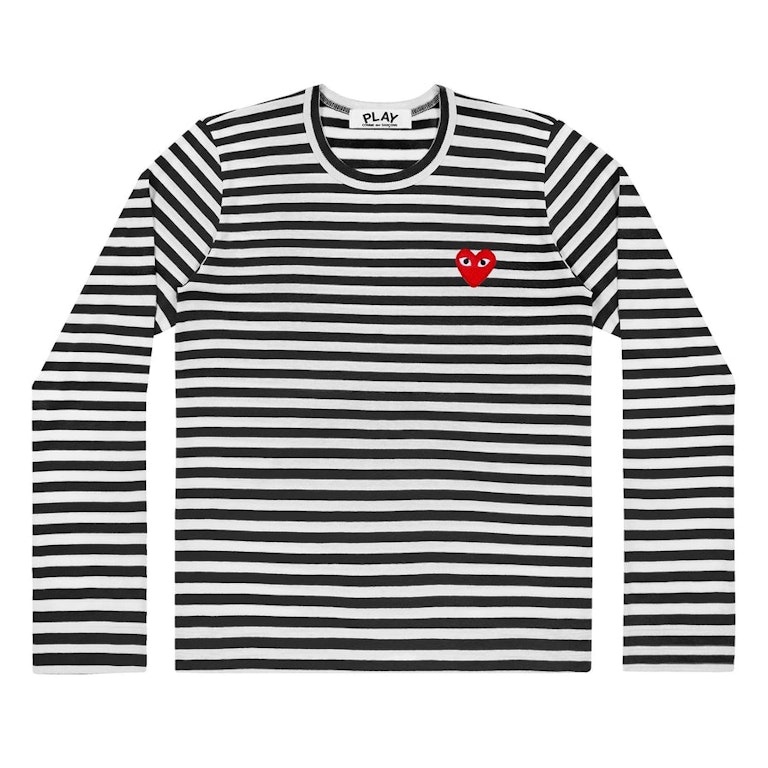 Pre-owned Cdg Play Comme Des Garcons Play Striped Long Sleeve T-shirt Black/white