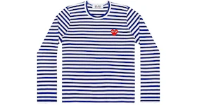 Comme des Garcons Play Striped Long Sleeve T-shirt Blue/White