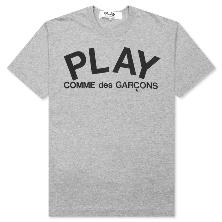 Pre-owned Cdg Play Text T-shirt Grey
