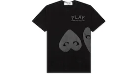 Comme des Garcons Play Three Black Hearts T-shirt Black