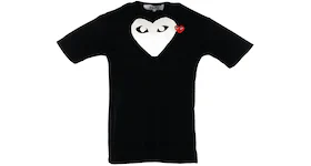 Comme des Garcons Play White Heart Red Emblem T-shirt Black