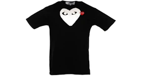 CDG Play White Heart Red Emblem T-shirt Black