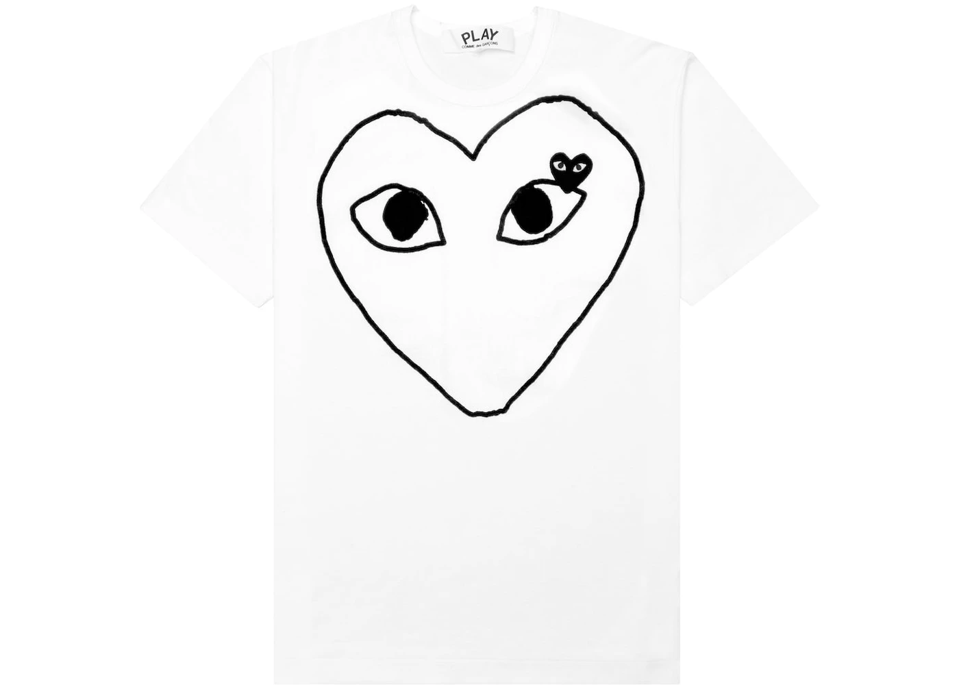 CDG Play Women's Black Emblem Outline T-shirt White - MX