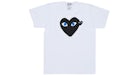 Comme des Garçons Play de mujer Negro Heart Azul Eyes Camiseta Blanco