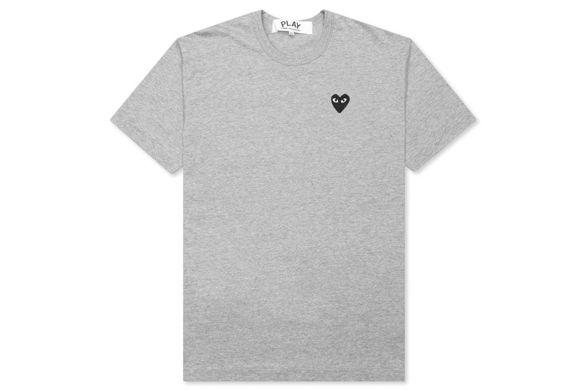 Pre-owned Cdg Play Comme Des Garcons Play Women's Black Heart Emblem T-shirt Grey
