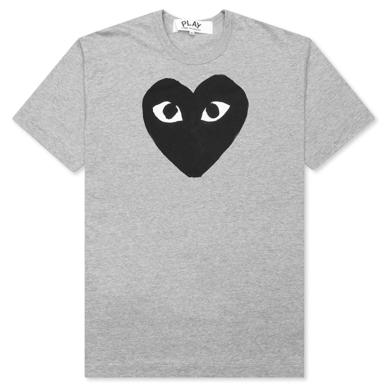 Pre-owned Cdg Play Comme Des Garcons Play Women's Black Heart T-shirt Grey