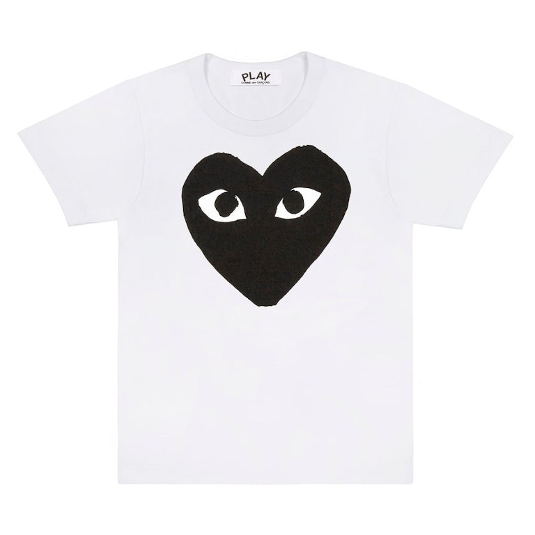 Pre-owned Cdg Play Comme Des Garcons Play Women's Black Heart T-shirt White