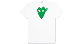 Comme des Garcons Play Women's Blue Eyed Green Heart T-shirt White