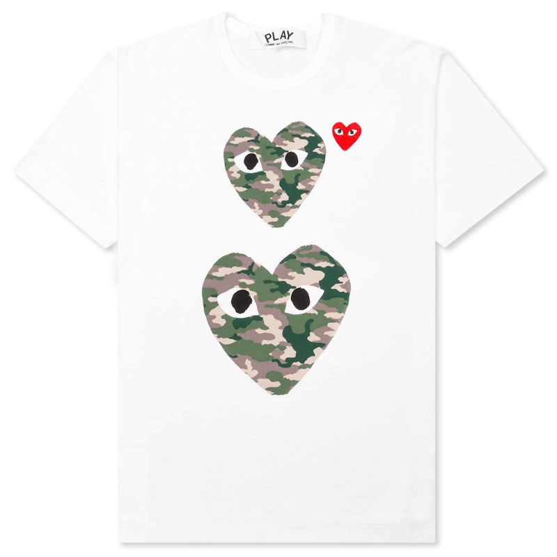 Comme des garcons play clearance women's double heart logo tee