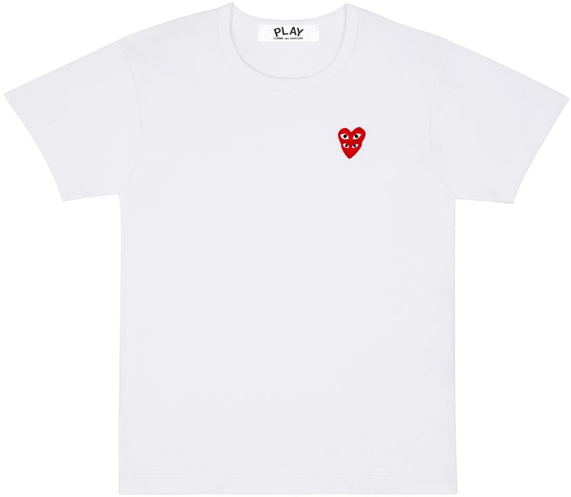 Comme des Garcons Play Women's Double Red Heart T-shirt White - US