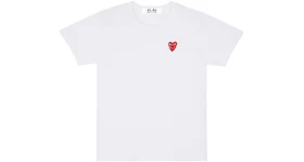 Comme des Garcons Play Women's Double Red Heart T-shirt White