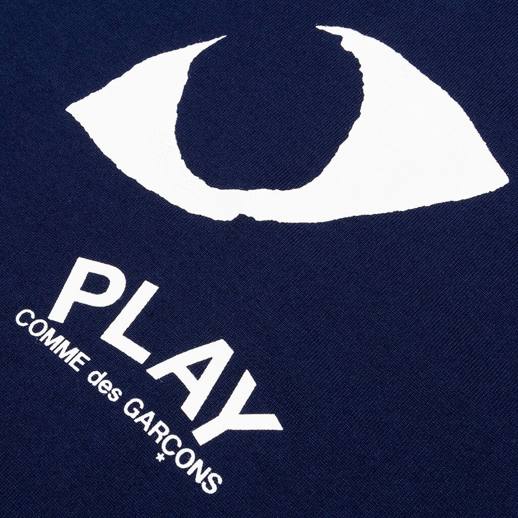 Comme des Garcons Play Women's Eyes Logo T-shirt Navy - US