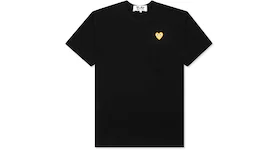 Comme des Garcons Play Women's Gold Heart T-shirt Black