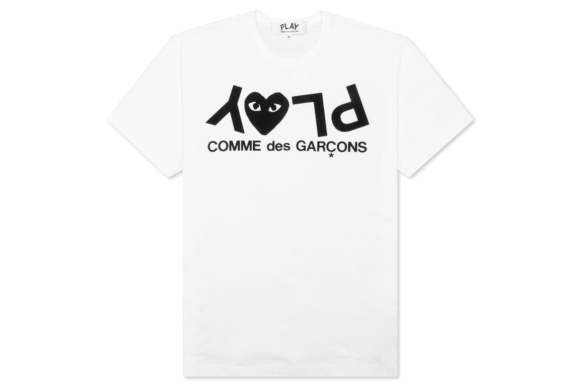 Pre-owned Cdg Play Comme Des Garcons Play Women's Inverted Text T-shirt White