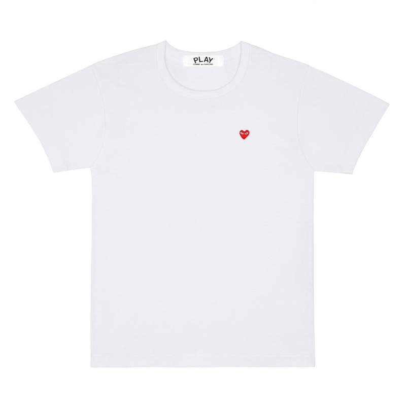 cdg play white t shirt