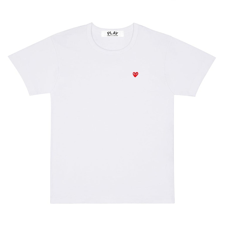 Pre-owned Cdg Play Comme Des Garcons Play Women's Mini Embroidered Heart T-shirt White
