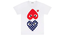 Comme des Garcons Play Women's Polka Dot With Upside Down Heart T-shirt White