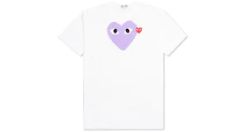 CDG Play Women's Red Emblem Heart T-shirt White/Purple