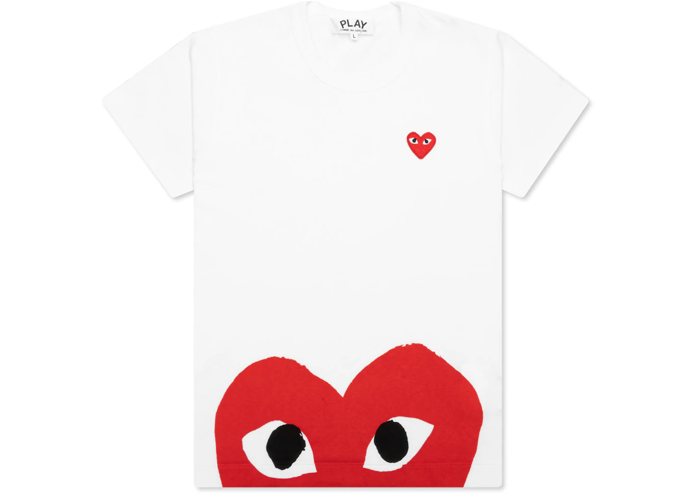 Comme des Garcons Play Women's Red Half Heart T-shirt White - US