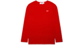 Comme des Garcons Play Women's Red Heart Crewneck Sweater Red