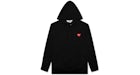 Comme des Garçons Play de mujer Rojo Heart Hoodie Negro