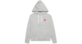 Comme des Garcons Play Women's Red Heart Hoodie Grey