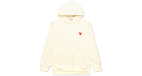 Comme des Garcons PLAY Women's Red Heart Hoodie Ivory