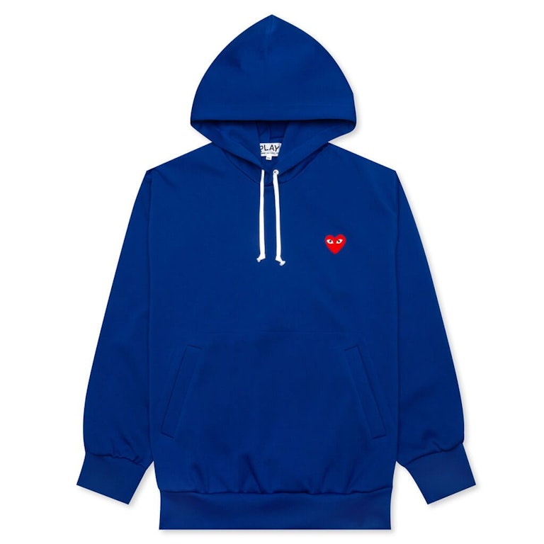 Pre-owned Cdg Play Comme Des Garcons Play Women's Red Heart Hoodie Navy