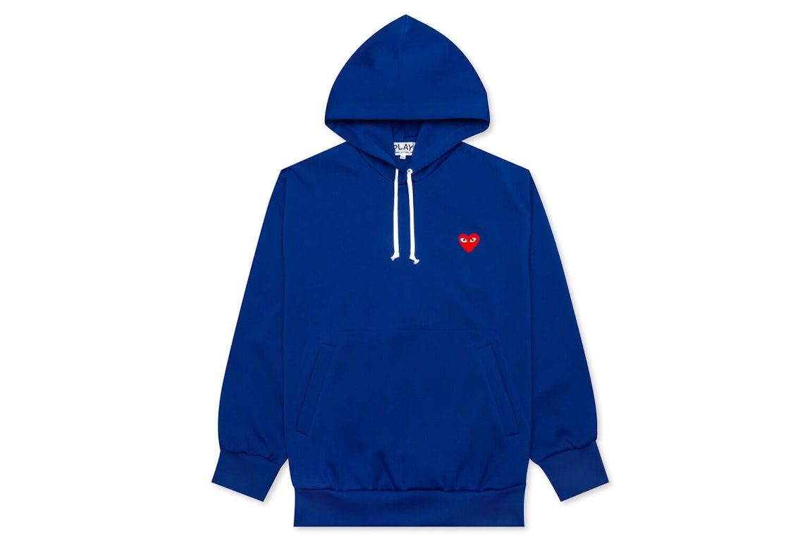 Pre-owned Cdg Play Comme Des Garcons Play Women's Red Heart Hoodie Navy