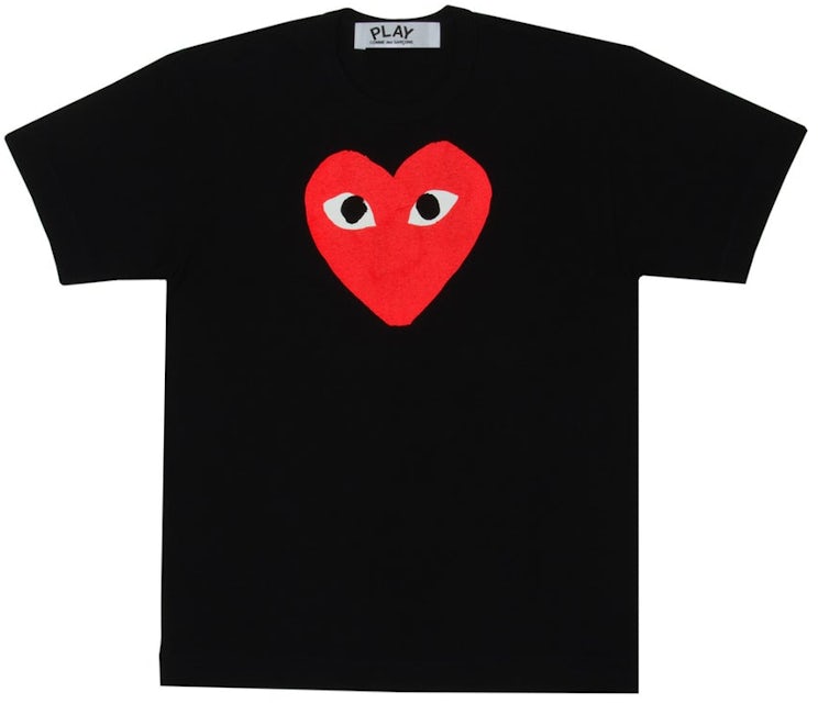 COMME DES GARCONS PLAY, Red Heart T Shirt, Women, Black