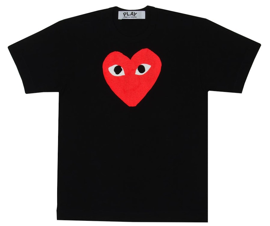 Pre-owned Cdg Play Comme Des Garcons Play Women's Red Heart T-shirt Black