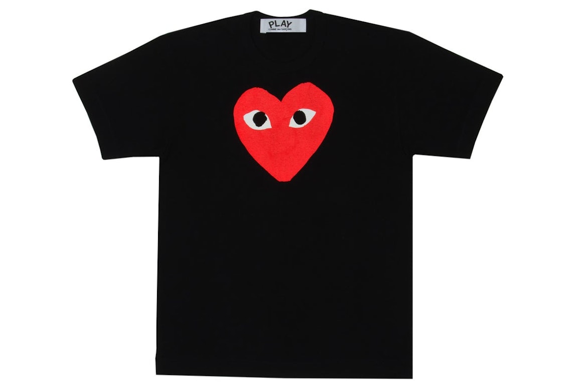 Pre-owned Cdg Play Comme Des Garcons Play Women's Red Heart T-shirt Black