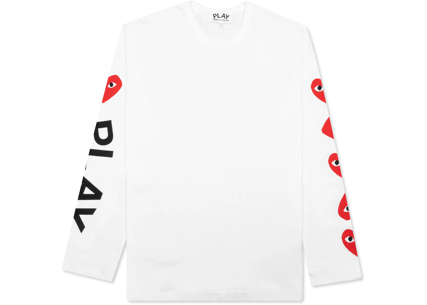 Comme des garcons play white t shirt women's Clearance