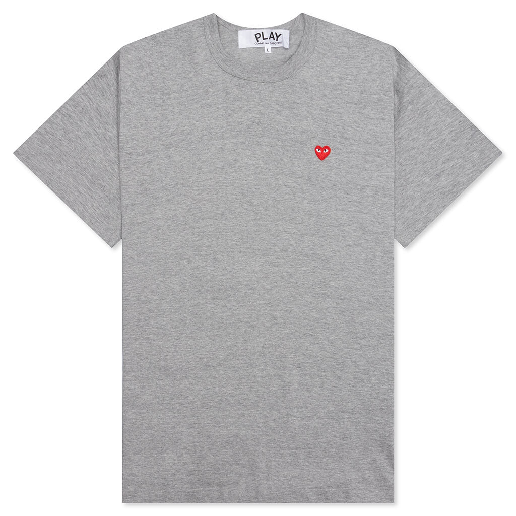 Comme des Garcons PLAY Women's Small Red Heart T-shirt Grey