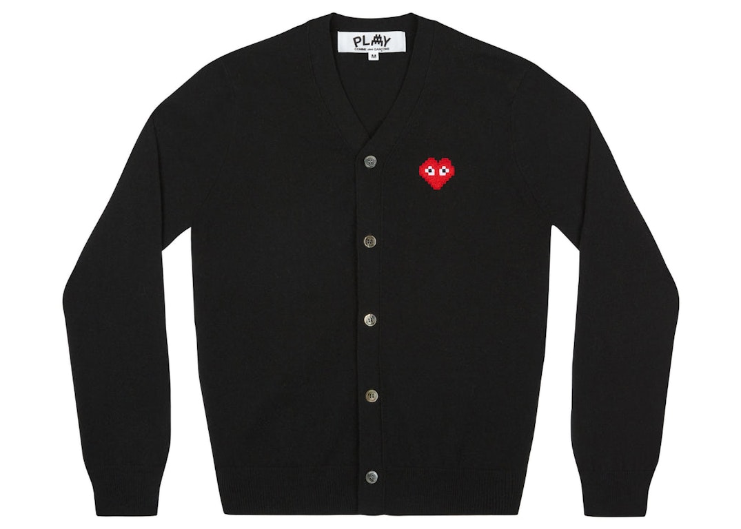 Pre-owned Cdg Play X Invader Cardigan Black