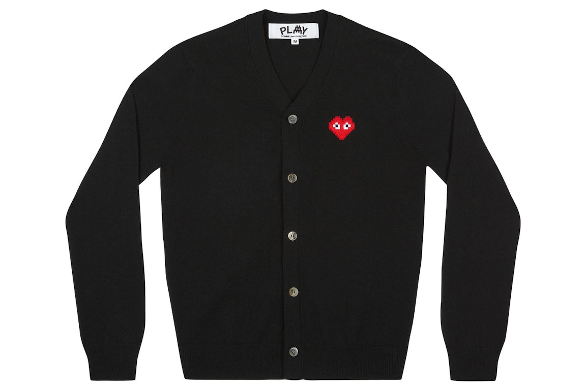 Pre-owned Cdg Play X Invader Cardigan Black