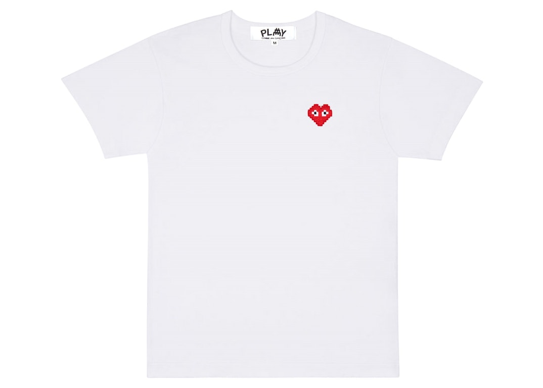 Pre-owned Cdg Play X Invader T-shirt White