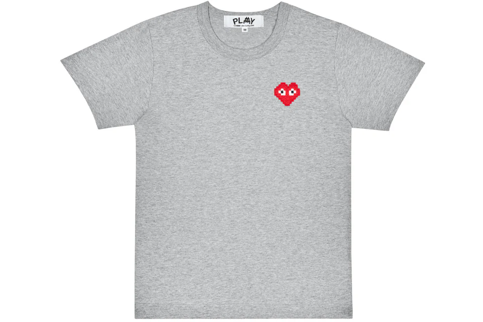 Comme des Garcons Play x Invader Women's T-Shirt Top Grey