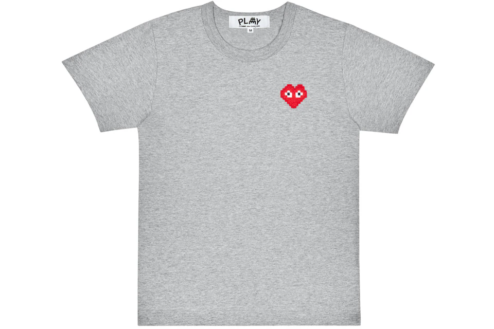 CDG Play x Invader Women's T-Shirt Top Grey
