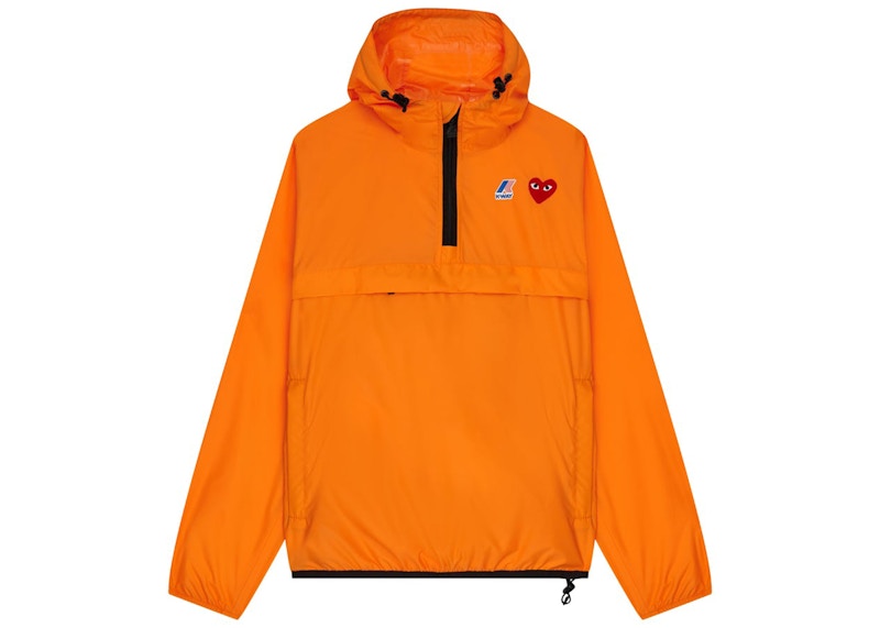 COMME des GARÇONS PLAY x K-Way Half Zip Hoodie / Orange – Livestock