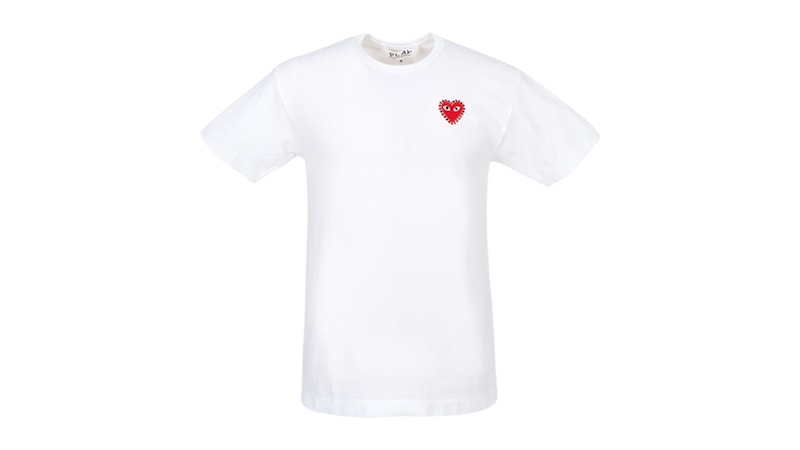 Comme des Garcons Rhinestone Heart S/S T-Shirt White メンズ - JP