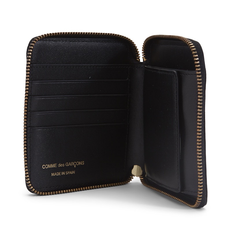 Comme des Garcons SA2100 Classic Plain Wallet Black in Leather