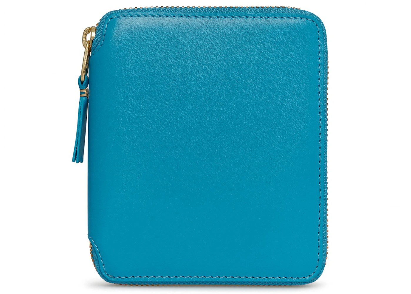 Comme des Garcons SA2100C Colour Plain Wallet Blue in Leather with Gold ...