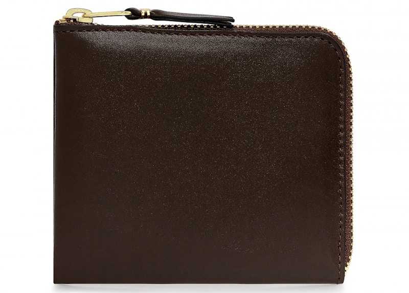 Comme des Garcons SA3100 Classic Plain Wallet Brown in Leather with Gold tone US